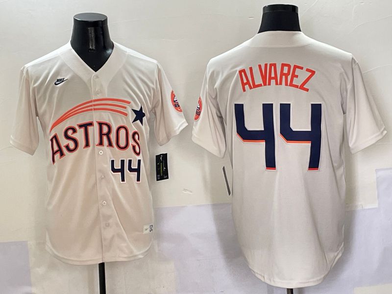 Men Houston Astros #44 Alvarez Cream Five generations Joint Name 2025 Nike MLB Jersey style 4->houston astros->MLB Jersey